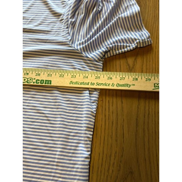 RLX Ralph Lauren Blue Striped Golf Polo Shirt Size XL Stretchy Athleisure Preppy - Picture 5 of 13